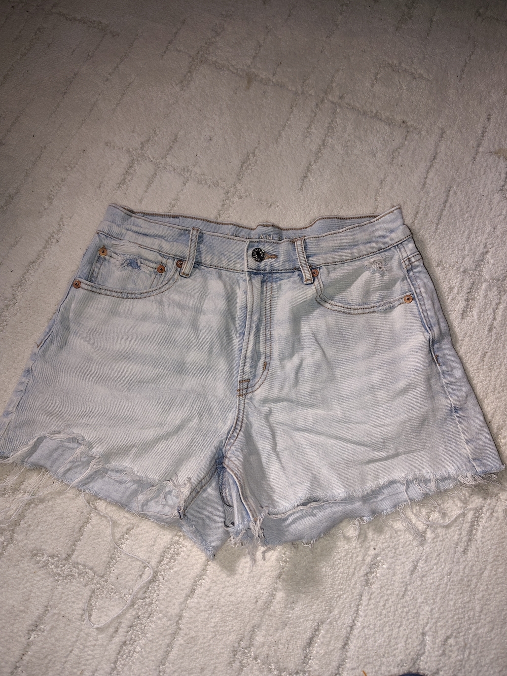 American Eagle Outfitters Light Blue Distressed Jean Cutoff Shorts